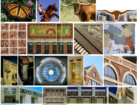 A small portion of context and iconography images gathered during early phases of design for the Fort Worth Arena, which will be primarily used to host the annual Stock Show & Rodeo.